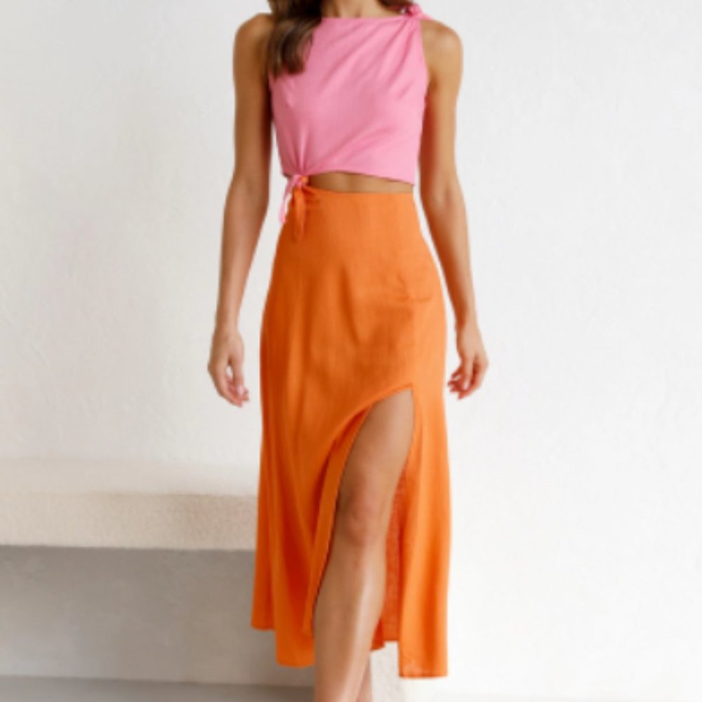 NWT | Pink & Orange midi dress